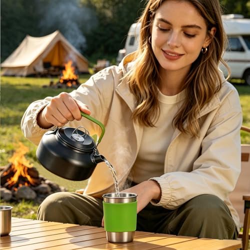 14pcs Camping Cookware Set Camping Pots and Pans Set with Cups Plates Forks Knives Spoons for Camping Outdoor Cooking and Picnic - Image 6