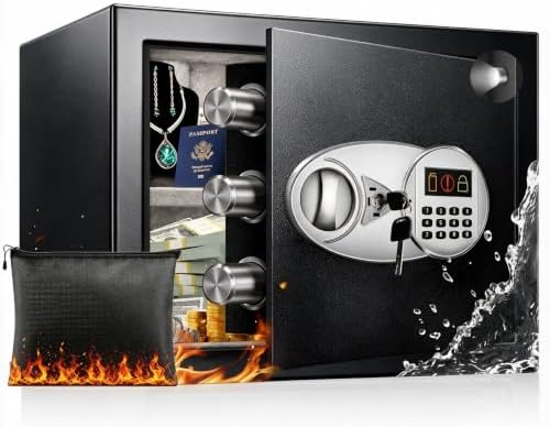 TOTOY 2.0 CuFt Steel Fireproof Safe Lock Box with Fire Proof Document Bag by TOTOY