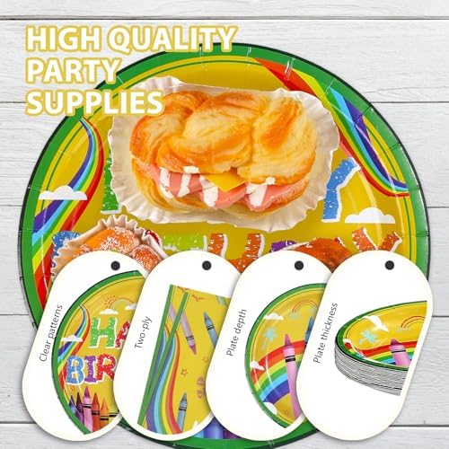 96Pcs Crayon Themed Birthday Party Supplies, Serves 24 - Image 6