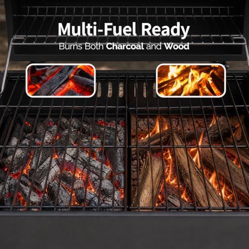Outvita Charcoal Grill with 2 Side Tables, BBQ Grill with Lid & Chimney - Image 6