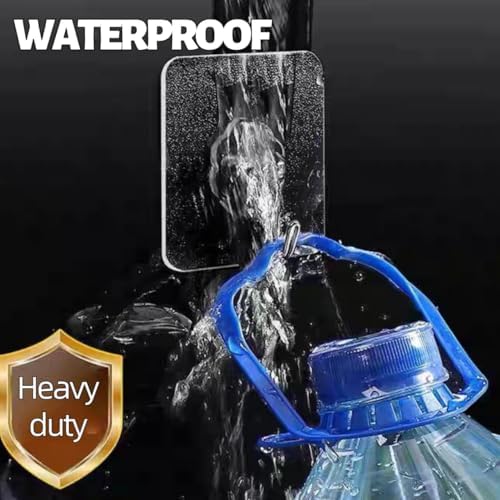DDMY Adhesive Wall Hooks Clear 50lb(Max) Heavy Duty Hanging Sticky-10 Pack - Image 4