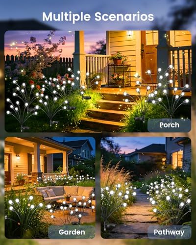 OZS 12 Pack 96 LED Solar Garden Lights, Solar Firefly Lights Outdoor - Image 7