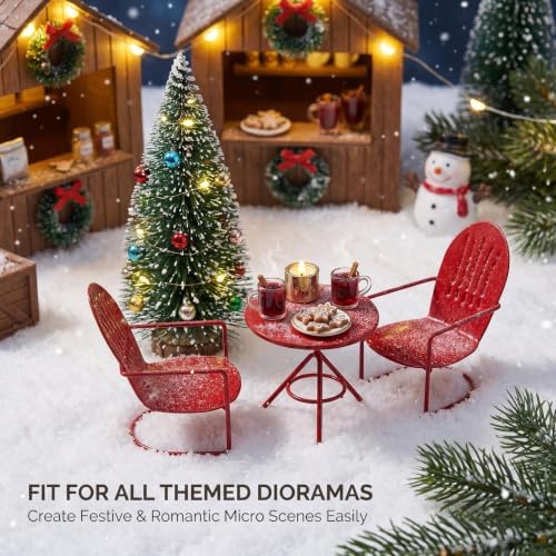 3 Pcs Miniature Bistro Table Chairs Set 1 12 Scale Dollhouse Accessories - Image 4