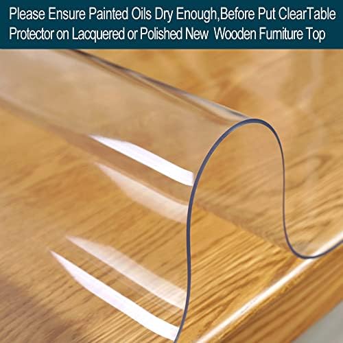 Clear PVC Table Protector Office Desk Mat Table Protector Glass Vinyl Plastic Tablecloth Liner Cover Wipeable Easy Clean Protective Pad Furniture Coffee Dining Conference Tabletop 44"x108"/102"/100" - Image 5