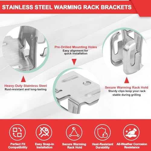 66046 69284 Warming Rack Bracket Set for Weber Genesis II GS4 Gas Grills - Image 4