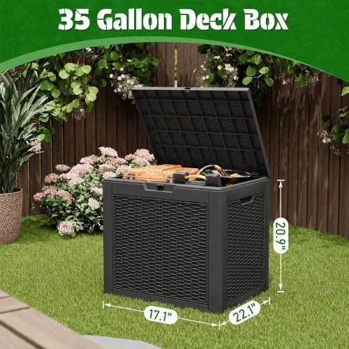 KAMABOKO 35 Gallon Outdoor Storage Box Waterproof Deck Box for Patio - Image 2