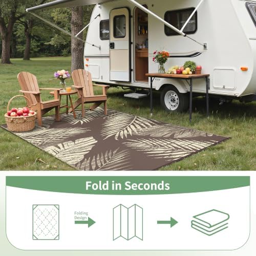 GENIMO Outdoor Rug, Waterproof Plastic Rugs for Patio, 6'x9' Cocoa Beige - Image 7
