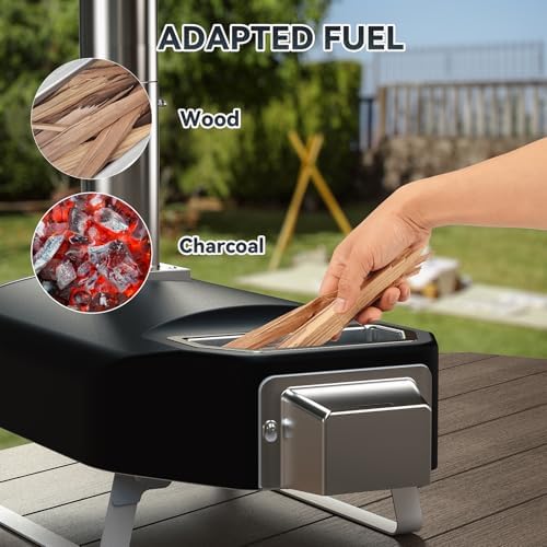 Dual Fuel Pizza Oven, Wood & Charcoal Fired for Outdoor Cooking - Image 3