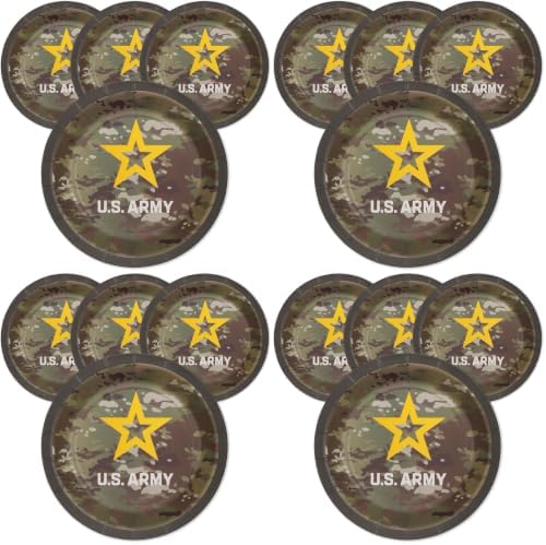 Havercamp U.S. Army 7 in. Party Plates (24 plates)! Includes 24 Round Dessert Plates in the New, Officially Licensed United States Army Logo. (Pack of 4) by Havercamp