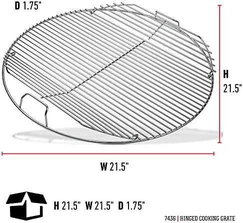 Weber® Hinged Charcoal Cooking Grate for 22" Grills, Charcoal Components - Image 3