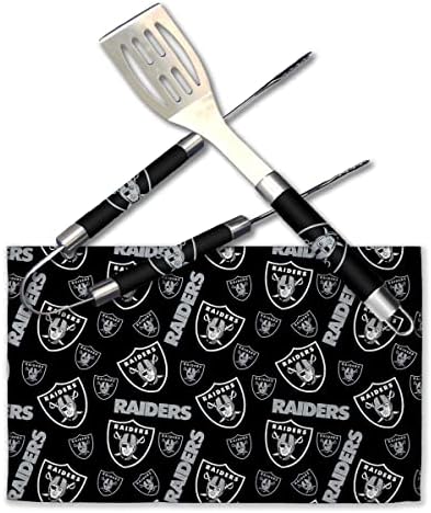 NORTHWEST NFL 3 Piece Team Color and Logo BBQ Grill Set: Spatula, Tongs, and Towel - Image 2