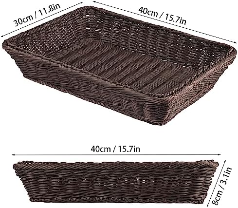 3 PCS 16 Inch Wicker Bread Basket, Woven Serving Basket, Tabletop Food Serving Basket for Restaurant, Bakery, Family Party, Hotel Serving, Fruits, Vegetables and Snacks, coffee, by GNIEMCKIN - Image 2