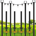SINLEY 4 Pack String Light Poles,10 Ft Metal Poles with Fork for Outdoor String Lights,Outdoor Light Poles with Fork,Poles/Post/Stand for Outside,Patio,Deck,Backyard,Garden Wedding,Party by Unknown