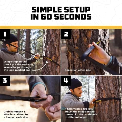 Wise Owl Outfitters Hammock for Camping Single Hammocks Gear for The Outdoors Backpacking Survival or Travel - Portable Lightweight Parachute Nylon SO Lt Blue & Grey - Image 5