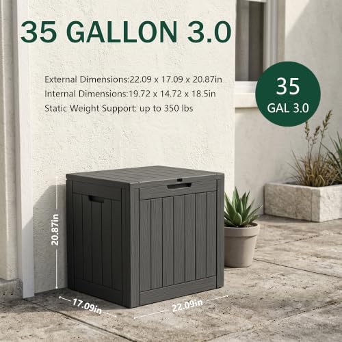 Outdoor Storage Box, 35 Gallon Waterproof Deck Box [Upgraded 3.0] - Image 2