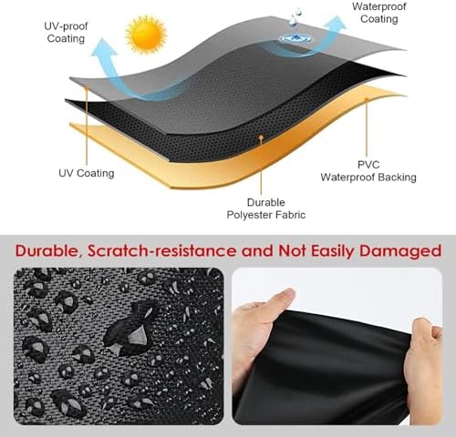 Outdoor Grill Cover for Weber 22 Inch Performer Charcoal, Waterproof Heavy Duty Smoker BBQ Grill Cover for VEVOR 22 Inch Portable Grill with Cart - 45" L×33" W×38" H - Image 4