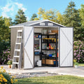 MXV 6x4 FT Outdoor Metal Storage Shed, Lockable Galvanized Steel Tool House with Sloped Roof, Waterproof Shed for Backyard, Garden, Patio, Black by Unknown