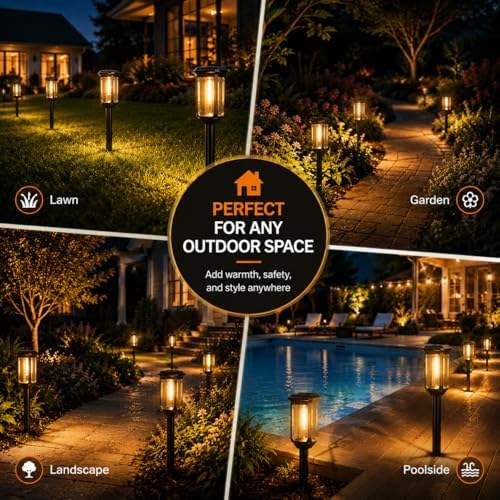 Tenmiro Solar Pathway Lights Outdoor 8 Pack, Bright Solar Garden Lights - Image 7