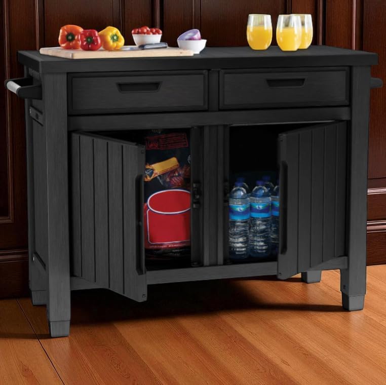 Outdoor Storage Cabinet with Drawers, Entertainment Buffet Table, Graphite Gray, 49.4" W x 35.4" H x 25.3" D - Image 2