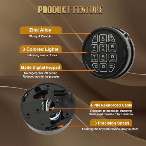 Electronic Safe Lock Kit Replacement with Digital Keypad and Solenoid Lock - Image 3