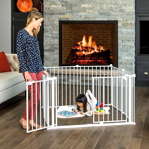Regalo Safety 24"-192" Metal Double Door Baby Gate & Play Yard - Image 5