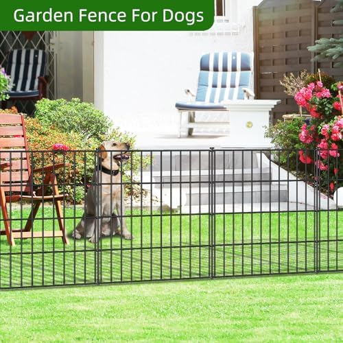 Metal Garden Fence 28 in x 35 ft, Outdoor Dog Fence with Stakes for Yard - Image 2