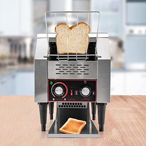 150 Slices/Hour Commercial Conveyor Toaster, 1300W Stainless Steel Heavy Duty Industrial Toasters w/Three-ring Heating Tubes, Countertop Electric Restaurant Equipment for Bun Bagel Bread Baked Food - Image 7