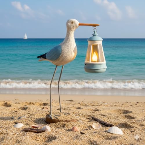 Solar Seagull Statues for Garden and Home Decor,Funny Garden Decor Beach,Pool,Patio,Lawn,Yard,Porch,Perfect Garden Gift by QZJDDZSW