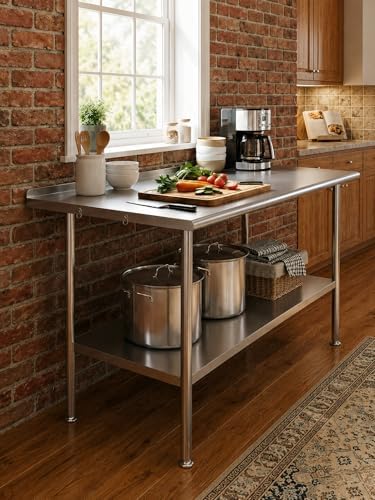 Atelicf NSF Stainless Steel Prep Table 24X36 inch with Backsplash - Image 2