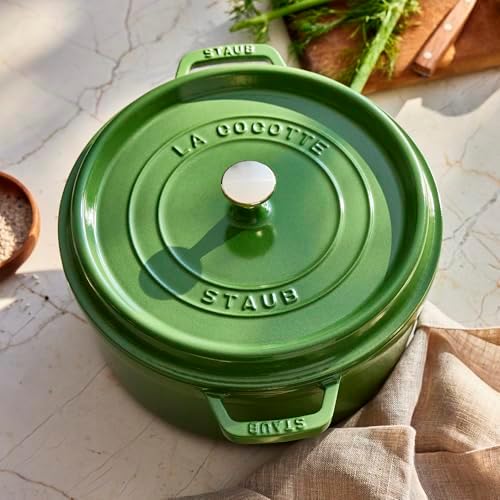 Staub Cast Iron Round Dutch Oven, Made in France, 5.5-qt, Pistachio - Image 3