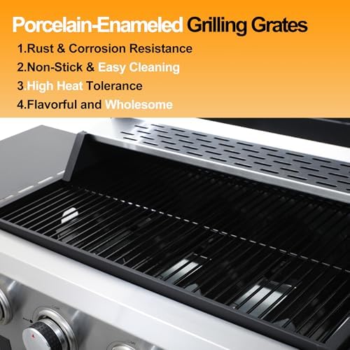 4-Burner Stainless Steel Propane Gas Grill - Image 5