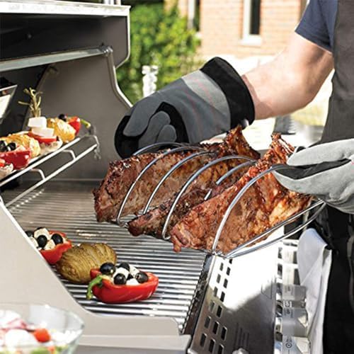 BBQ Rib Rack For Smoker Stainless Steel Rack For Large Big Green Egg and Kamado Joe Smoker Joe and 18" or Larger Grills Roast grill For Charcoal Grill Smoker - Image 6