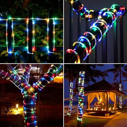 Solar Rope Lights, 33ft 100LED Solar String Lights, 8 Modes, Waterproof - Image 7