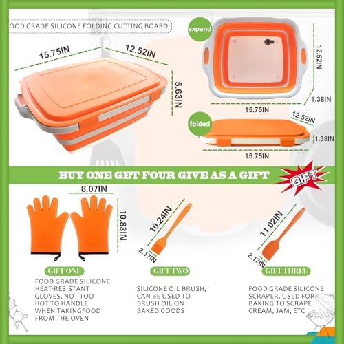 Collapsible BBQ Prep Tub with Lid & Cutting Board, 8L Meat Marinating Basin - Image 3