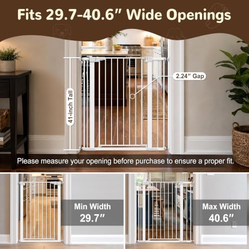 41” Extra Tall Pet Gates for Doorways 29.7-40.6" Wide Baby Gates - Image 3