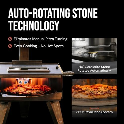 SCORPIO Pizza Oven - Dual Fuel Wood & Propane Portable Outdoor Pizza Oven with 16” Rotating Stone - 90 Second Cook at 850-900°F- Ultra Durable 304 Stainless Steel - Ceramic Viewing Window - Image 2