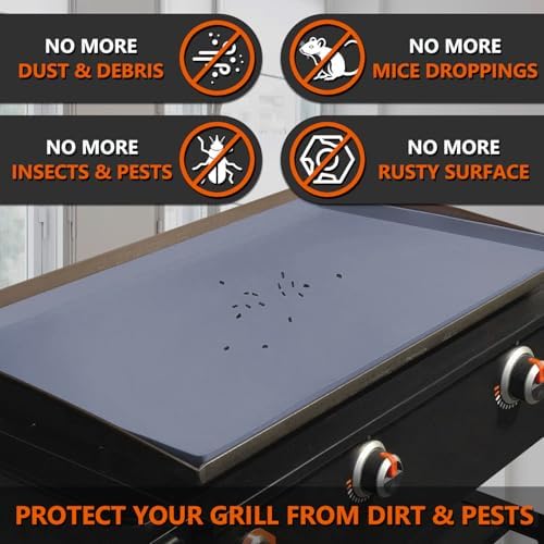 28" Silicone Griddle Mat for Blackstone 28 Inch Grill, Heavy Duty Food Grade Silicone Griddle Cover, Protect Your Grill from Dirt & Rust All Year Round (Gray) - Image 3