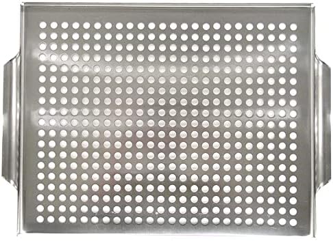 Stainless Steel BBQ Grill Topper Pan Tray for Vegetables, Meats, Skewers & Seafood - Grill Pan for Gas & Charcoal Grills & BBQ - Outdoor Cooking, Grilling, Camping & Tailgating by Mr. Bar-B-Q 06032Y - Image 2