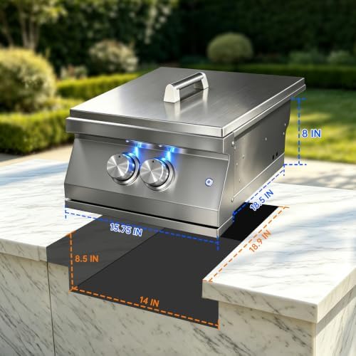 60,000 BTU Built-in Natural Gas Power Burner for Outdoor Kitchen - Image 3