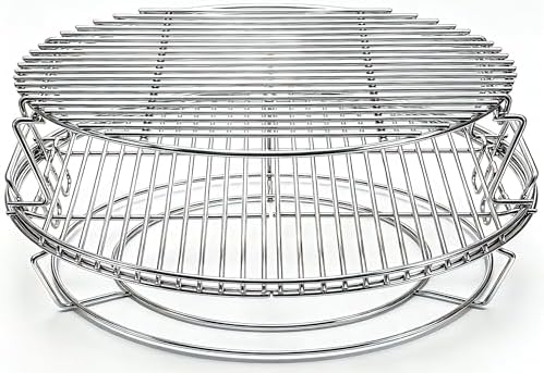 S29 3 Tier 5 Piece 304 Stainless Steel Grill Stack Rack Replacement Kit for Big Green Egg XL by Dongftai