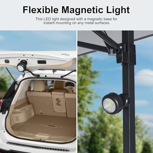 ABCCANOPY 8x5 Pop Up BBQ Grill Gazebo with Lights & Sidewall, Deep Gray - Image 5