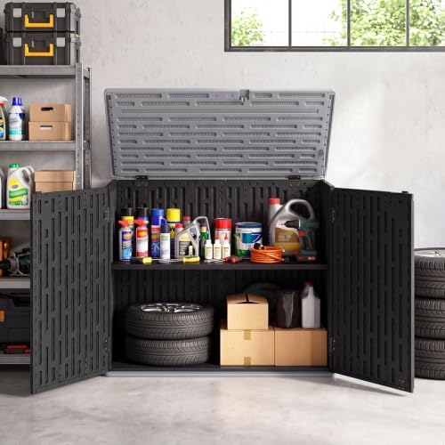 Tangkula 20 Cu.Ft Large Outdoor Storage Cabinet w/Adjustable Shelf - Image 3