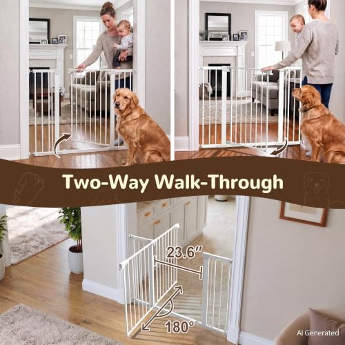 36” Tall Pet Gate with Door 29.7-48.8” Wide Adjustable Baby Gate - Image 5