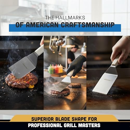 Dexter-Russell Basics 4" x 3" Hamburger Turner | P94854 | Square-End Stainless Steel Spatula with Offset Blade & Polypropylene Handle | Medium Size, NSF Certified - Image 5