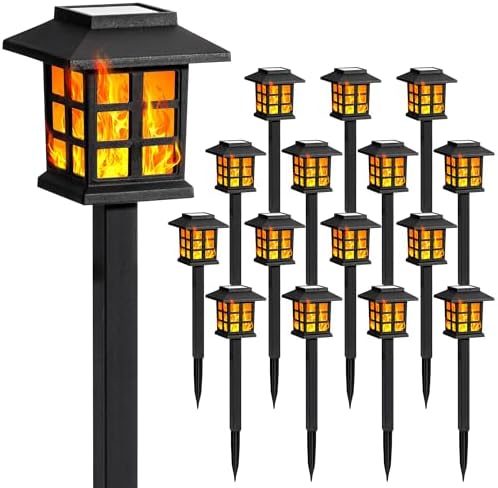 GIGALUMI Solar Lights Outdoor Waterproof 16 Pack, LED Garden Decor by GIGALUMI