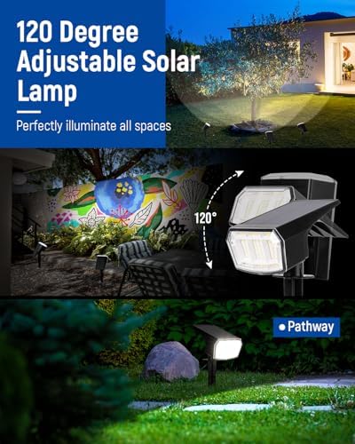 Solar Spot Lights Outdoor Waterproof, Solar Spotlights 3 Pack Neutral White - Image 4