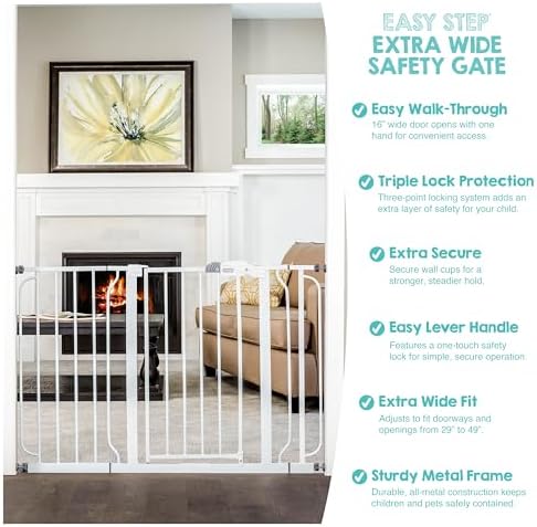 Regalo Safety 29"-49" Extra Wide Baby Gate, Bottom of Stairs & Doorways - Image 4