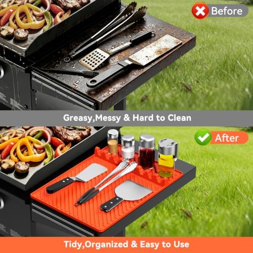 Grill Silicone Mat for Blackstone - BBQ Side Shelf Mat With Magnetic 2 PCS - Image 4
