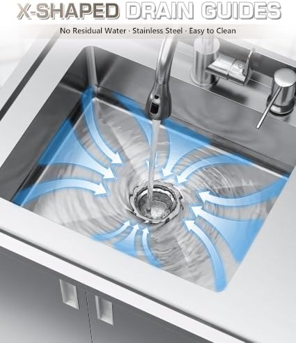 59" Stainless Steel Outdoor Kitchen Sink with Cabinet Fully Assembled - Image 4