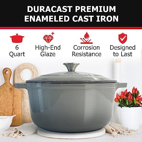 Mueller 6 Quart Enameled Cast Iron Pot Dutch Oven, Heavy-Duty - Image 2